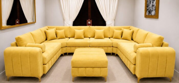 Spacious U Shape Sofa | Luxury Comfort for Every Home in yellow colors