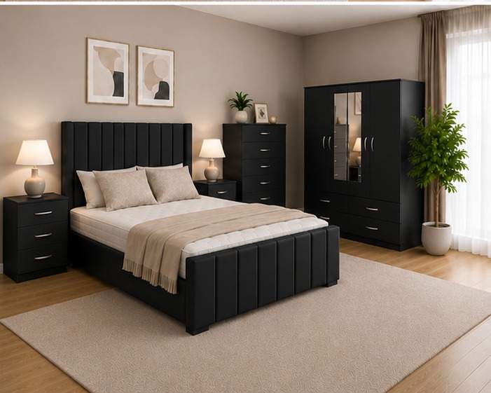 Elegant Storage Bedroom Set - Luxury Bedroom Set for Modern Homes