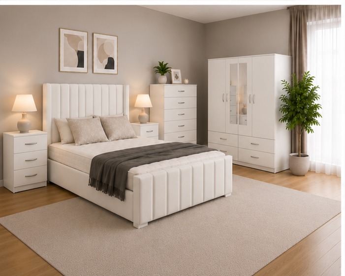 WhatsApp Image 2026-06-18 at 2.59.33 AM (1) Premium Bedroom Set with Drawers - Modern Bedroom Set with Mirrors - Image 1