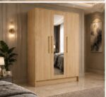 Designer 3 Door Mirror Wardrobe - Spacious 3 Door Wardrobe with Mirror - Image 2