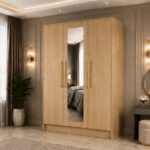 Designer 3 Door Mirror Wardrobe - Spacious 3 Door Wardrobe with Mirror