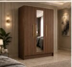 Luxury Gloss 3 Door Mirrored Wardrobe - Modern Bedroom 3 Door Mirror Wardrobe - Image 2