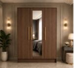 Luxury Gloss 3 Door Mirrored Wardrobe - Modern Bedroom 3 Door Mirror Wardrobe - Image 5
