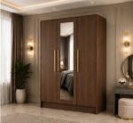 Luxury Gloss 3 Door Mirrored Wardrobe - Modern Bedroom 3 Door Mirror Wardrobe