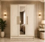 Luxury 3 Door Mirror Wardrobe – Bedroom Storage Cabinet - Image 5