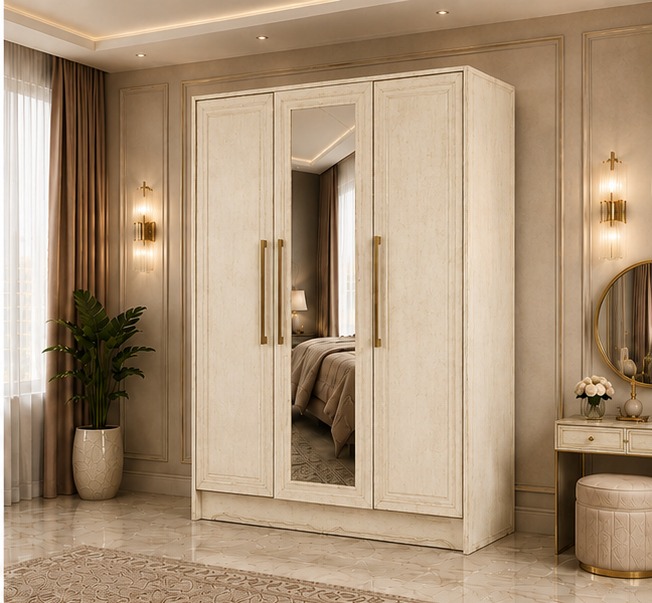 WhatsApp Image 2026-06-18 at 3.43.56 PM (2) Luxury 3 Door Mirror Wardrobe – Bedroom Storage Cabinet - Image 1