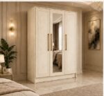 Luxury 3 Door Mirror Wardrobe – Bedroom Storage Cabinet - Image 2