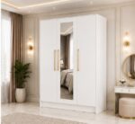 3 Door Wardrobe with Shelves - Premium 3 Door Bedroom Wardrobe with Mirror