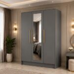 Modern 3 Door Wardrobe Storage Cabinet for Bedroom - Luxury 3 Door Mirror Wardrobe