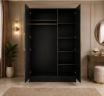 Large Capacity 3 Door Wardrobe - Modern 3 Door Wardrobe with Full-Length Mirror - Image 3