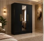 Large Capacity 3 Door Wardrobe - Modern 3 Door Wardrobe with Full-Length Mirror - Image 5