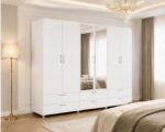 Modern 6 Door Wardrobe with 6 Drawers – Premium Bedroom 6 Door Wardrobe - Image 2