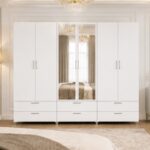 Modern 6 Door Wardrobe with 6 Drawers – Premium Bedroom 6 Door Wardrobe