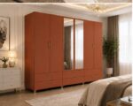 Luxury 6 Door Mirrored Wardrobe with 6 Drawers – Spacious 6 Door Wardrobe with Mirrors & Drawers - Image 4