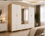 Extra Large 6 Door Wardrobe with 6 Drawers – Luxury 6 Door Wardrobe with Dual Mirrors & 6 Drawers - Image 4