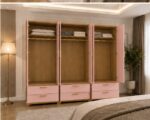 Premium 6 Door Mirrored Wardrobe with 6 Drawers – 6 Door Wardrobe with 2 Mirrors & 6 Bottom Drawers - Image 3