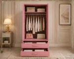 Luxury 2 Door Wardrobe with 2 Bottom Drawers-Premium 2 Door Bedroom Wardrobe with 2 Storage Drawers - Image 4