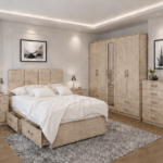 Premium Vintage Furniture Set - Storage Bed With Chest , Bed Side Tables & Large Wardrobe