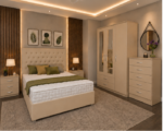 Contemporary Bedroom Set with 3 Door Wardrobe, Chest of Drawers & Side Tables - Image 5