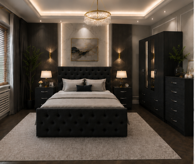 angle_1 (2) Contemporary Luxury Bedroom Set with Coordinated Wardrobe and Bedside Tables - Image 1
