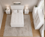 Luxury White Bedroom Furniture Set | 4 Door Wardrobe, Chest & Bedside Tables - Image 4