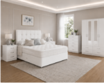 Modern Home Bedroom Set with Wardrobe & Chest of Drawers and Bed Side Tables - Image 5