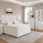 Luxury White Bedroom Furniture Set | 4 Door Wardrobe, Chest & Bedside Tables