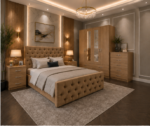Luxury Full Bedroom Set with 4 Door Wardrobe, Chest of Drawers & Bedside Tables - Image 5