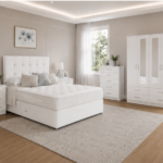 Modern Home Bedroom Set with Wardrobe & Chest of Drawers and Bed Side Tables