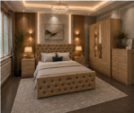 Luxury Full Bedroom Set with 4 Door Wardrobe, Chest of Drawers & Bedside Tables - Image 3