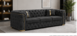 Chesterfield 3-Seater Sofa with Deep Button Tufting - Chesterfield 3-Seater Sofa