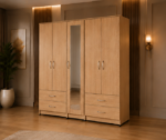 Modern 5 Door Wardrobe with 1 Long Mirror & 4 Drawers - Elegant 5 Door Wardrobe with Full-Length Mirror - Image 2
