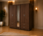 Premium 5 Door Bedroom Wardrobe with Mirror & Drawer Storage - Elegant Wooden 5 Door Wardrobe - Image 2