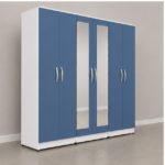 6 Door Wardrobe with 2 Mirrors & 2 Bottom Drawers - Luxury Bedroom Wardrobe