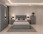 Luxury 5 Door Bedroom Furniture Set with Bed, Drawers & Bedside Tables