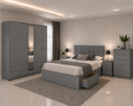 Luxury 5 Door Bedroom Furniture Set with Bed, Drawers & Bedside Tables - Image 2