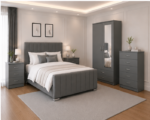 Luxury Contemporary Bedroom Set with Wardrobe & Chest Drawers - Image 4