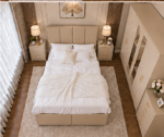 Luxury King Size Bed Set – Six Door Wardrobe with Mirror and Drawers – Five Drawer Chest – Two Bedside Tables (Copy) - Image 2