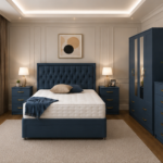 Designer Bedroom Suite – Double Divan Bed, 4 Door Mirrored Wardrobe & 5 Drawer Chest