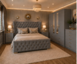 Luxury Grey Bedroom Set – 4 Door Wardrobe, Bedside Tables & Chest of Drawers - Image 5