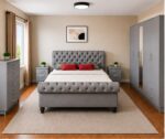 Luxury Wooden Sleigh Bedroom Set  - Sleigh Bed & Bedside Table Set  - Premium Sleigh Storage Furniture Set - Image 4