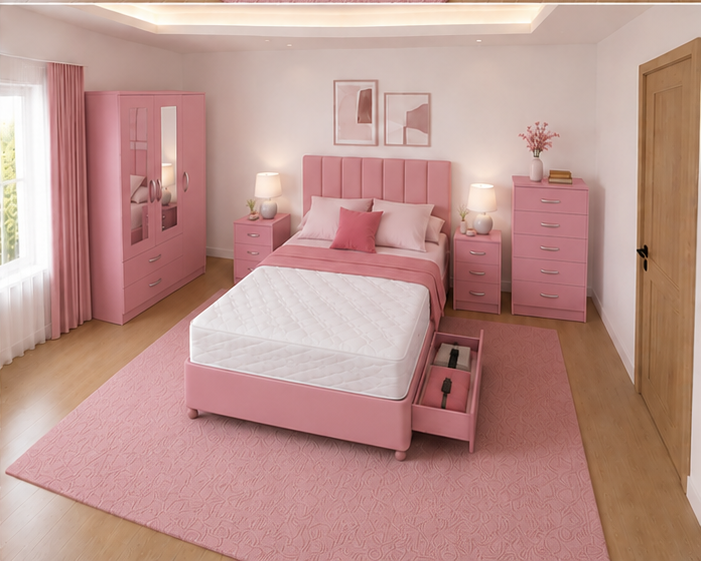 bedroom_pink_part_4 Stylish Bedroom Furniture Collection - Contemporary Wooden Bedroom Suite - Image 1