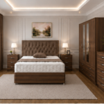 Complete Bedroom Furniture Set – Double Divan Bed, 4 Door Mirrored Wardrobe & Drawers