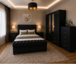 Designer Bedroom Set –  4 Door Wardrobe &  Side Tables, Chest of Drawers - Image 3