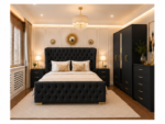 Premium Wooden Bedroom Set – Bed, Wardrobe, Bedside Tables & Chest