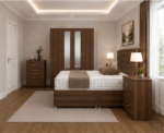 Complete Bedroom Furniture Set – Double Divan Bed, 4 Door Mirrored Wardrobe & Drawers - Image 3