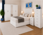Complete Bedroom Furniture Set with 5 Door Wardrobe & Storage Collection