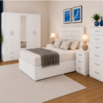 Complete Bedroom Furniture Set with 5 Door Wardrobe & Storage Collection