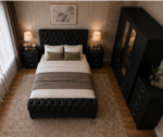 Designer Bedroom Set –  4 Door Wardrobe &  Side Tables, Chest of Drawers - Image 4