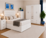 Complete Bedroom Furniture Set with 5 Door Wardrobe & Storage Collection - Image 4
